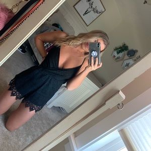 Black lace romper
